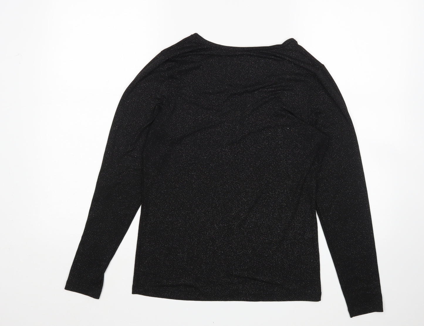 Heatgen Womens Black Polka Dot  Basic T-Shirt Size 18