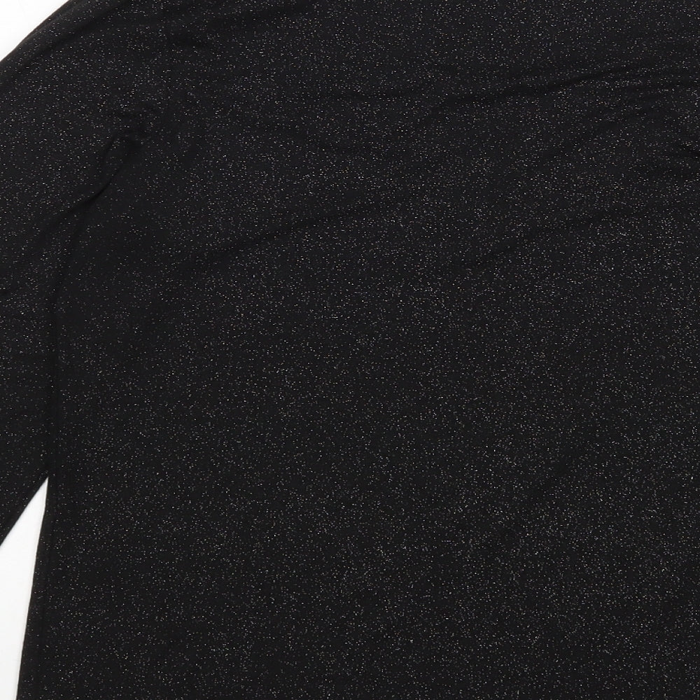Heatgen Womens Black Polka Dot  Basic T-Shirt Size 18