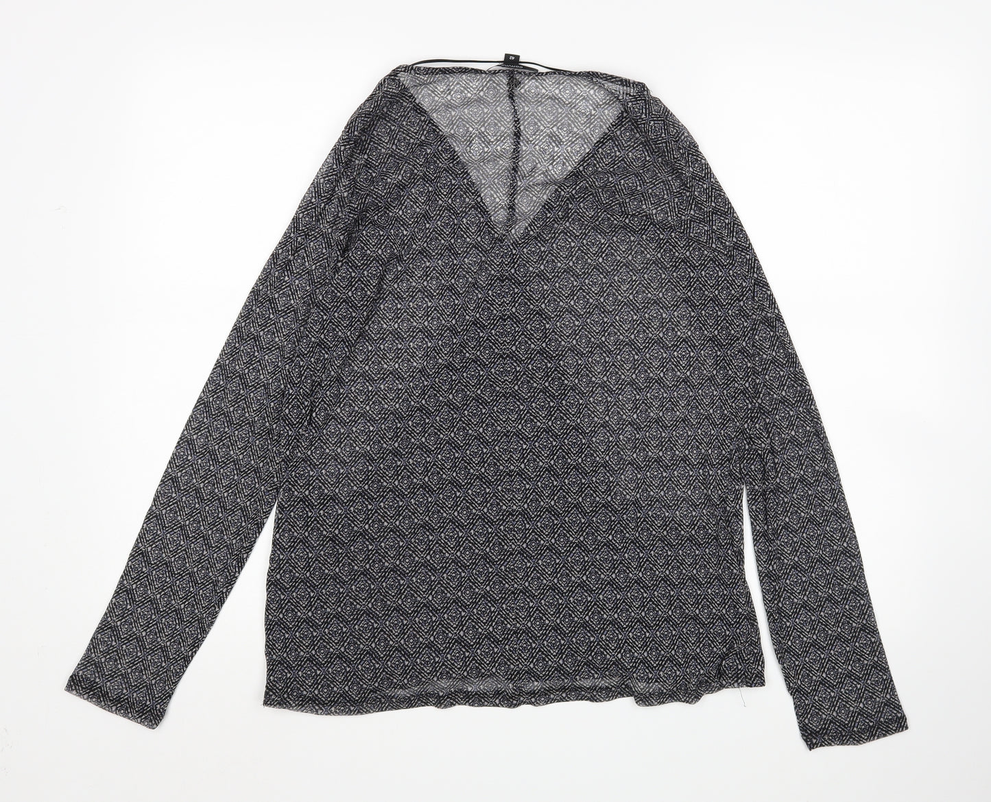 Comma Womens Multicoloured Argyle/Diamond  Basic Blouse Size 16