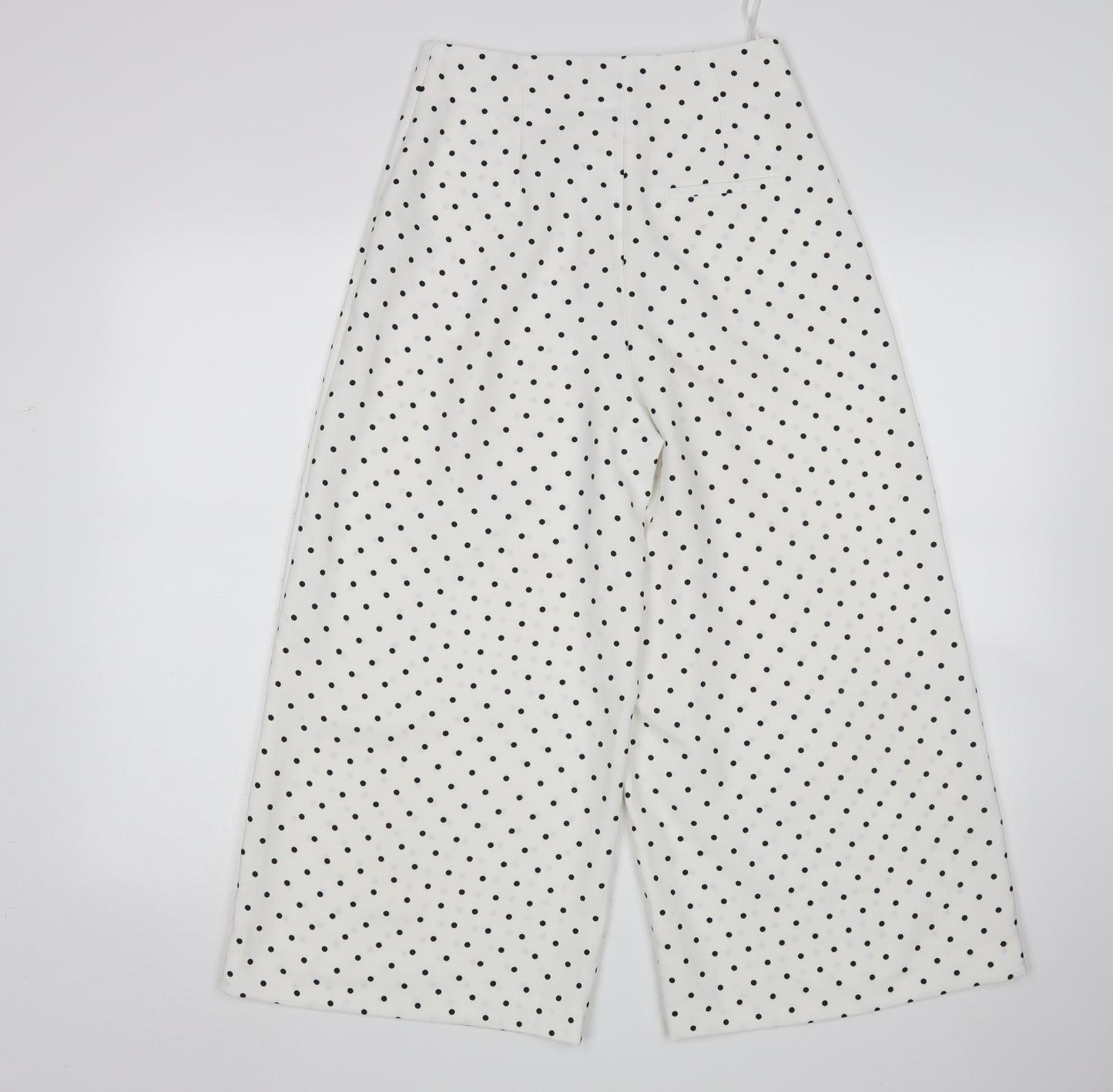 Warehouse Womens White Polka Dot  Cropped Trousers Size 6 L23 in