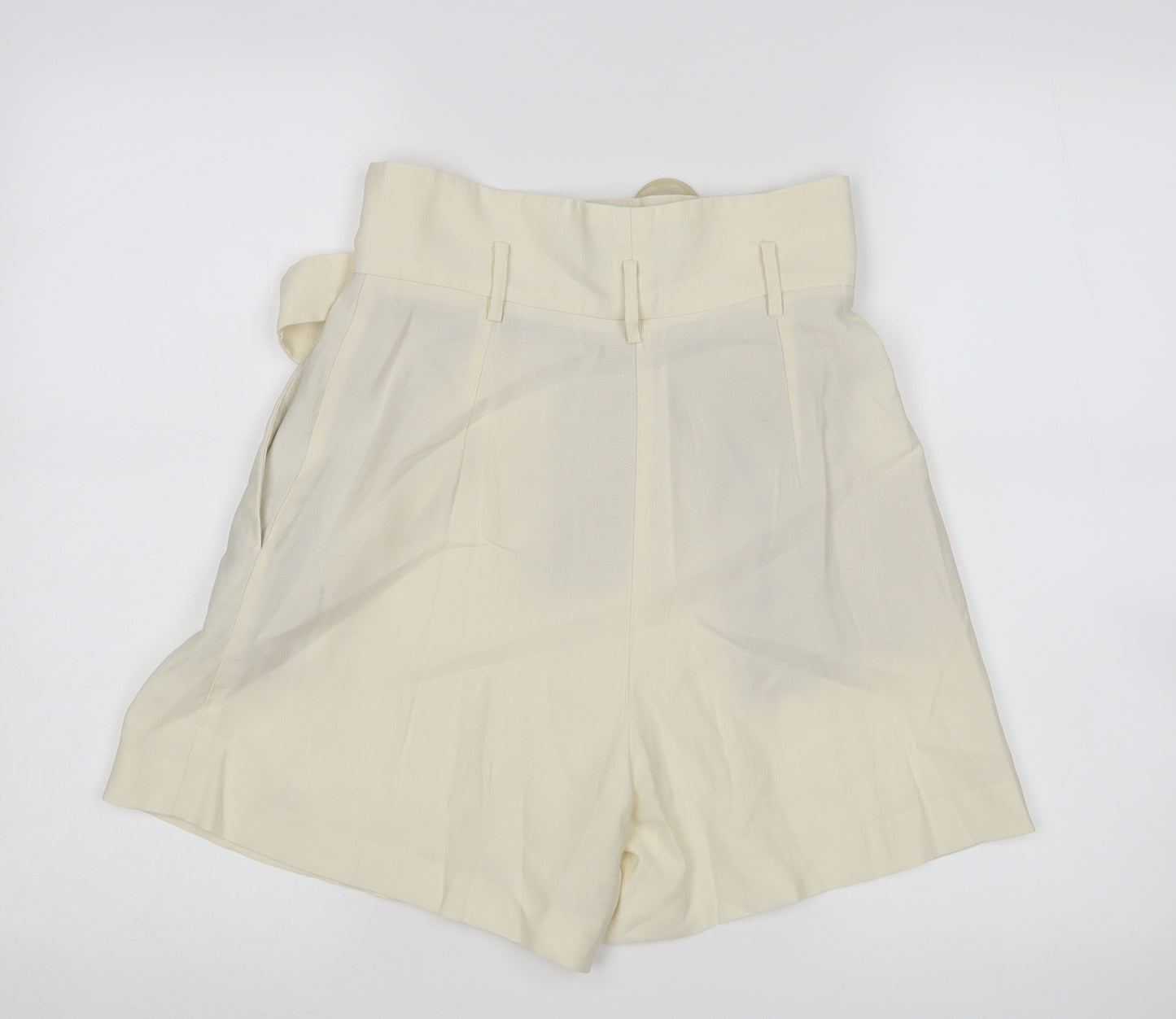 Mango Womens Ivory   Paperbag Shorts Size XS