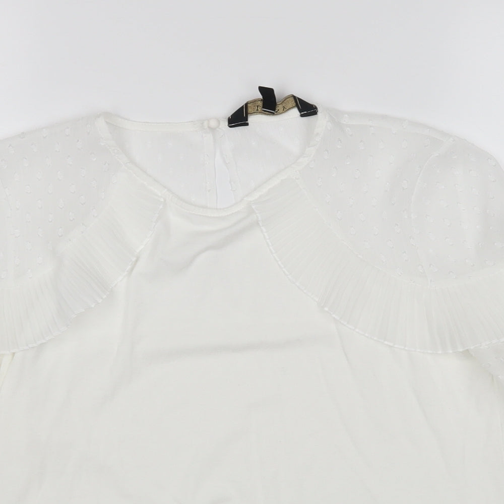 Lipsy Womens White   Basic T-Shirt Size 6