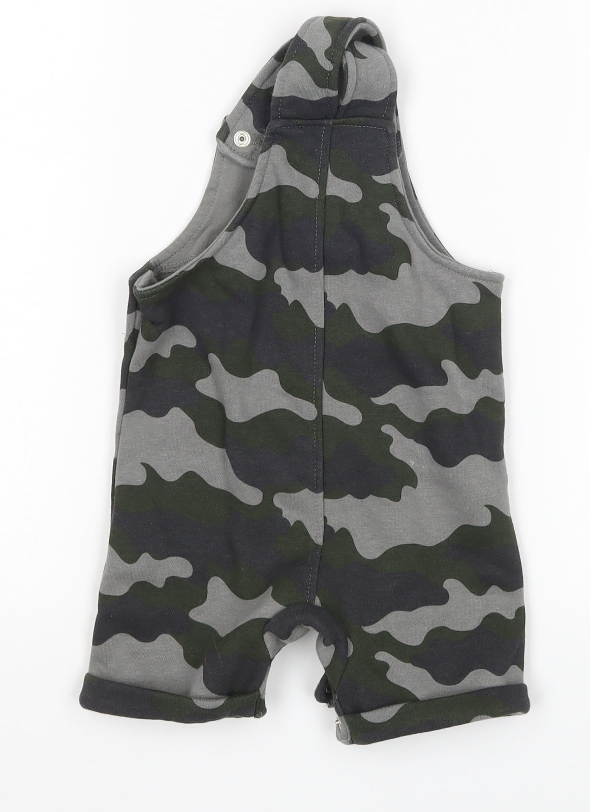 F&F Boys Green Camouflage  Dungaree One-Piece Size 6-9 Months