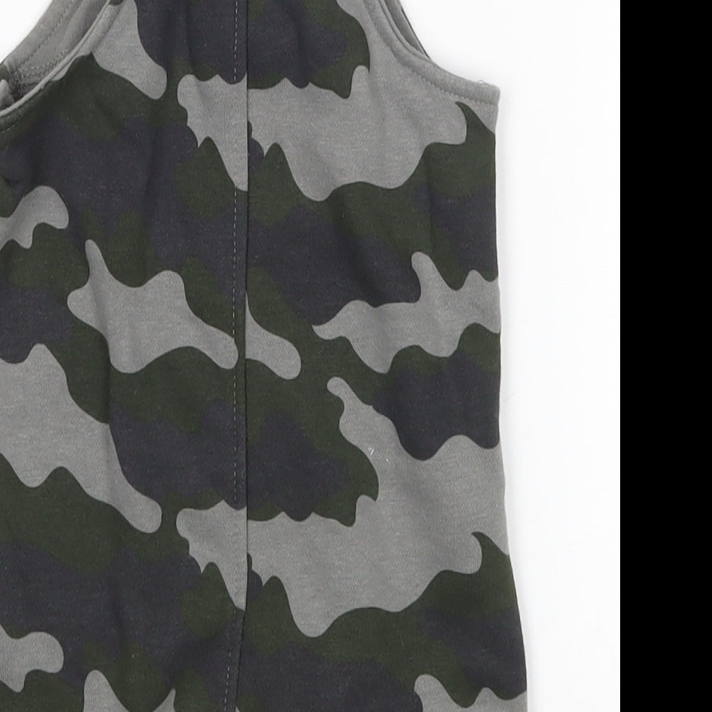 F&F Boys Green Camouflage  Dungaree One-Piece Size 6-9 Months