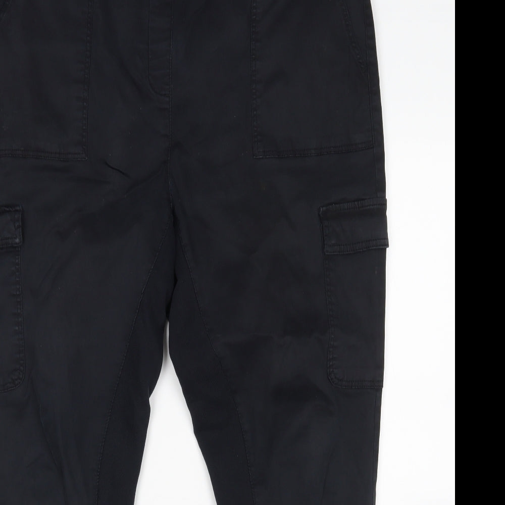 M&S Womens Black   Cargo Trousers Size 18 L38 in
