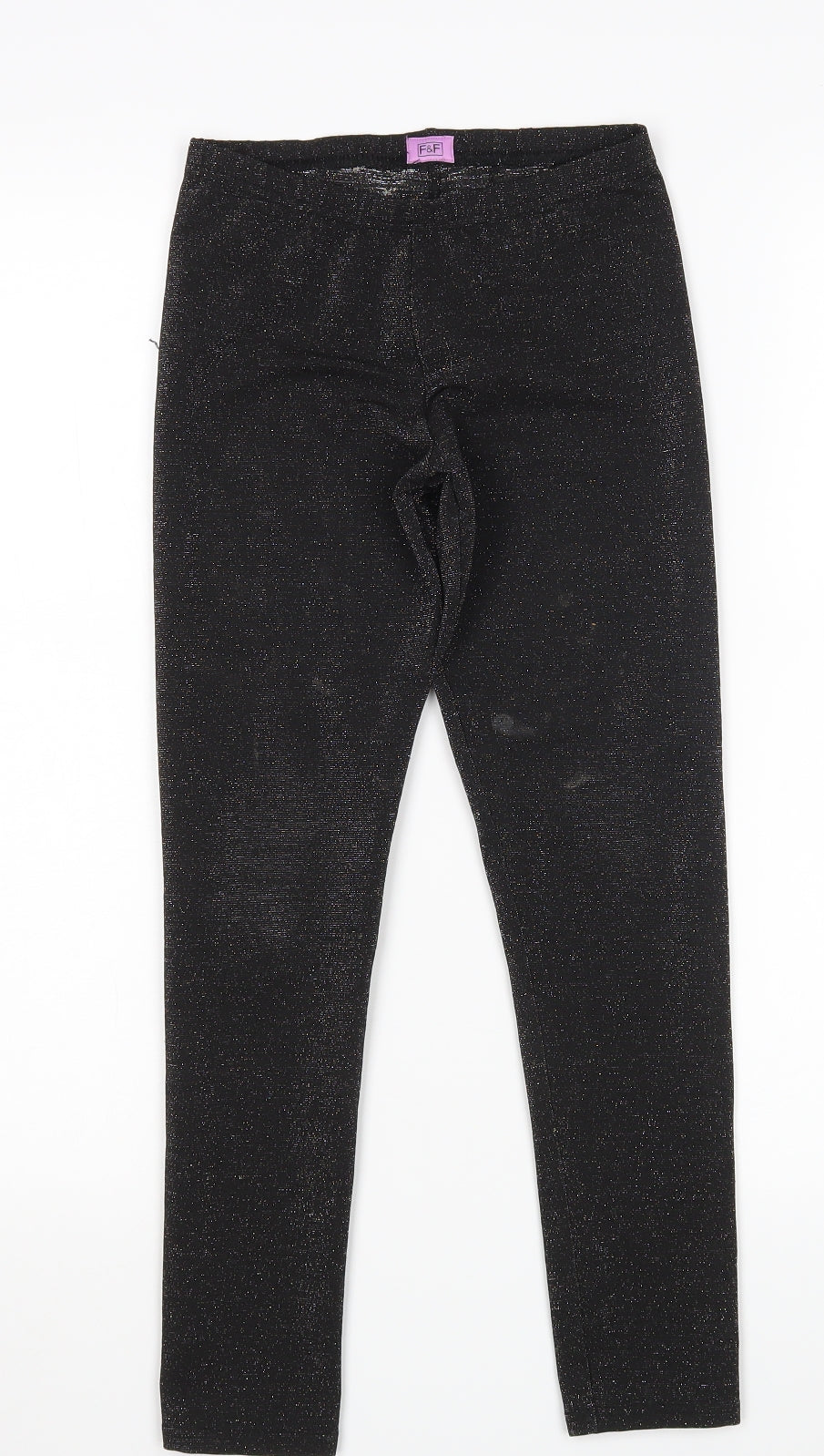 F&F Girls Black   Capri Trousers Size 10-11 Years - Leggings
