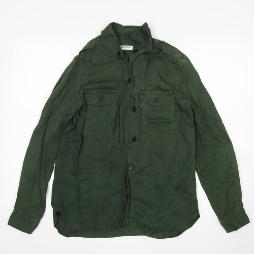 Zara Womens Green   Basic Button-Up Size S