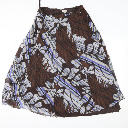CC Womens Brown Floral  A-Line Skirt Size M