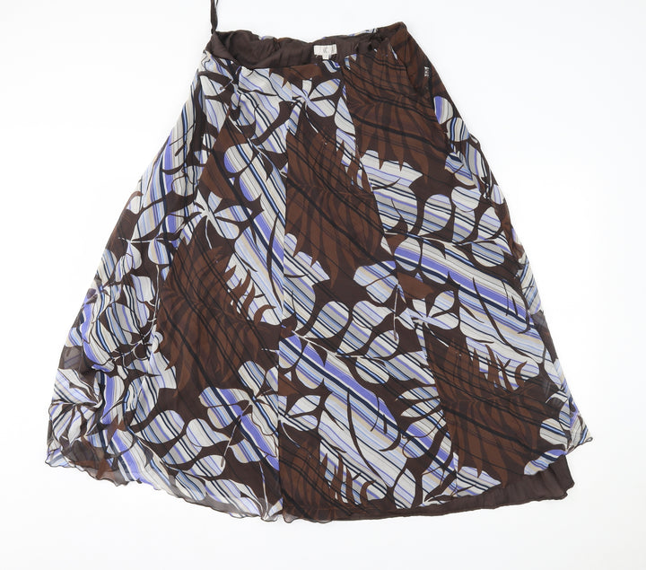 CC Womens Brown Floral A-Line Skirt Size M
