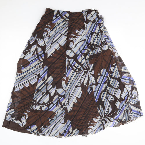 CC Womens Brown Floral  A-Line Skirt Size M