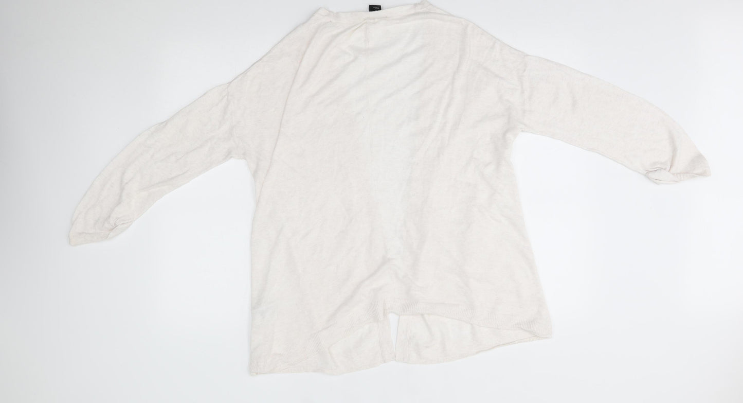 H&M Womens White   Cardigan Jumper Size M