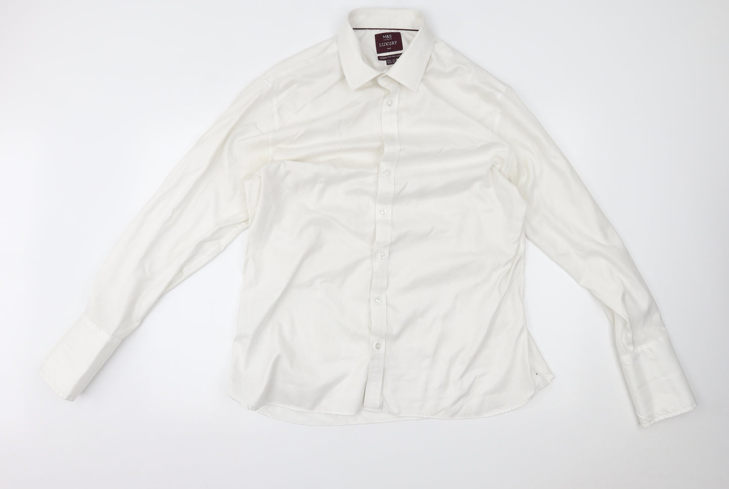 M&S Mens White    Dress Shirt Size 18.5