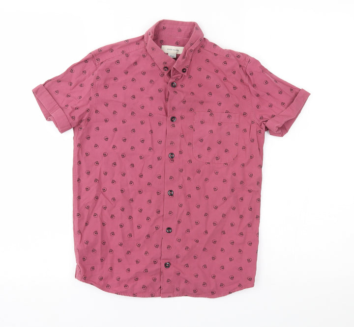 River Island Boys Pink Polka Dot Basic Button-Up Size 10 Years