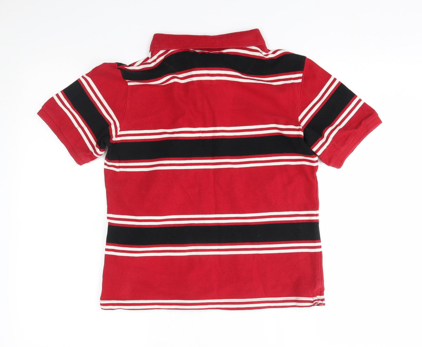 Welsh Rugby Union Boys Red Striped  Basic Polo Size 11-12 Years  -