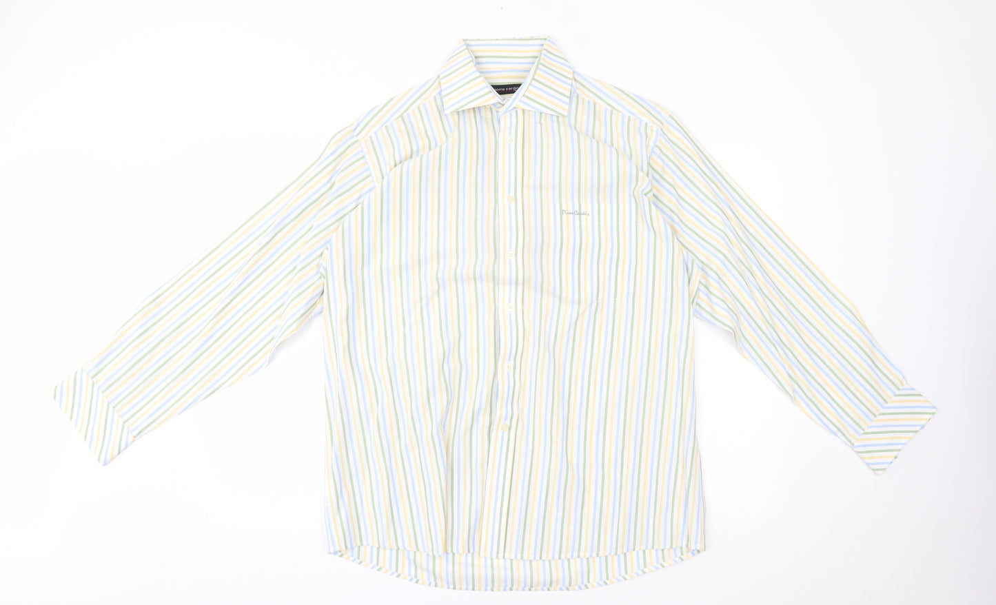 Pierre Cardin Mens Multicoloured Striped   Dress Shirt Size 16