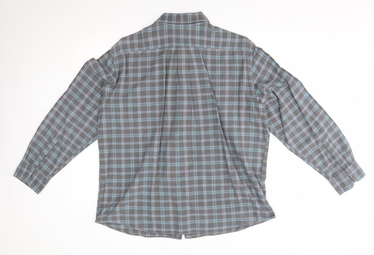 Blue Harbour Mens Grey Plaid   Button-Up Size XL