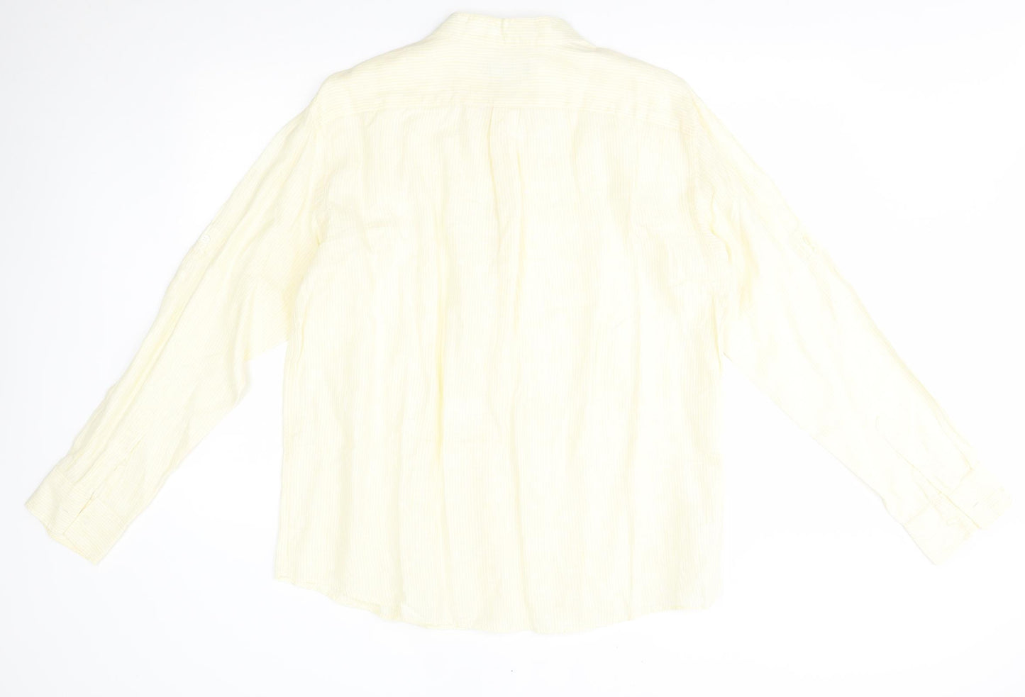 Blue Harbour Mens Yellow Striped   Button-Up Size L