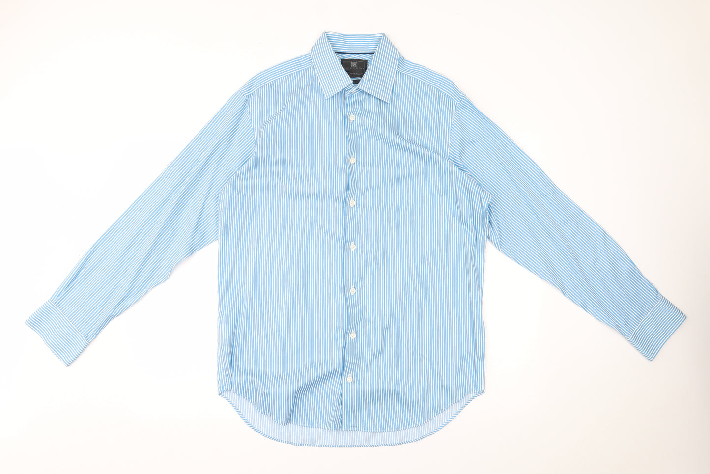 M&S Mens Blue Striped   Dress Shirt Size 16  - performance