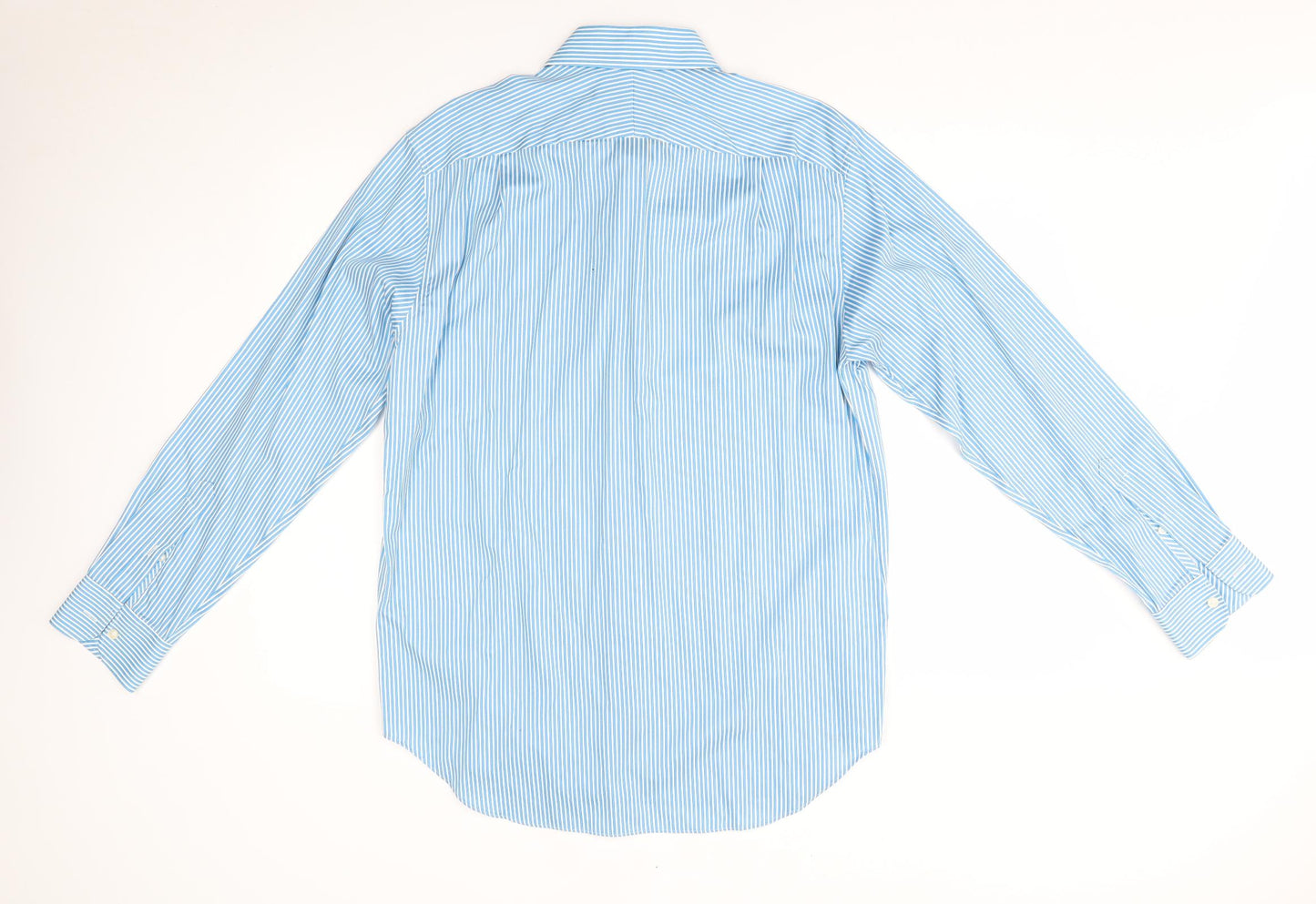 M&S Mens Blue Striped   Dress Shirt Size 16  - performance