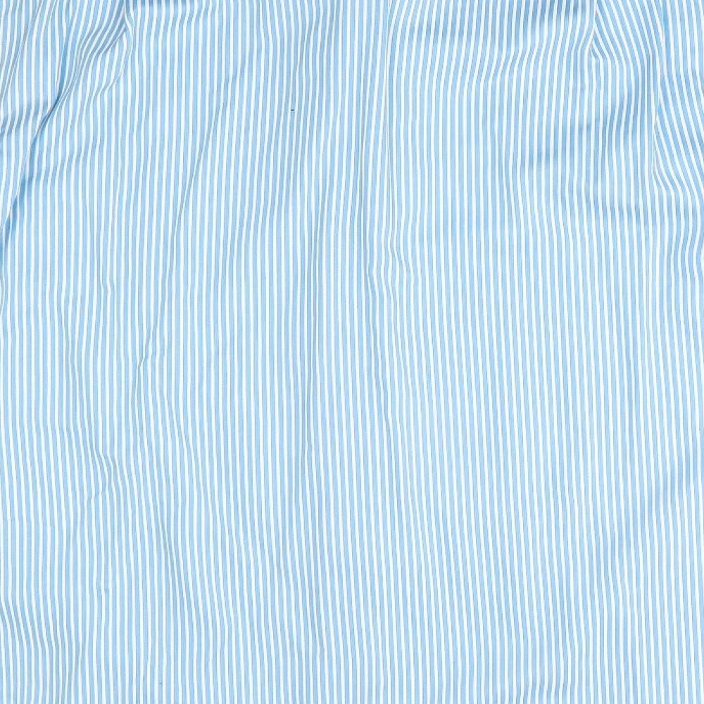 M&S Mens Blue Striped   Dress Shirt Size 16  - performance
