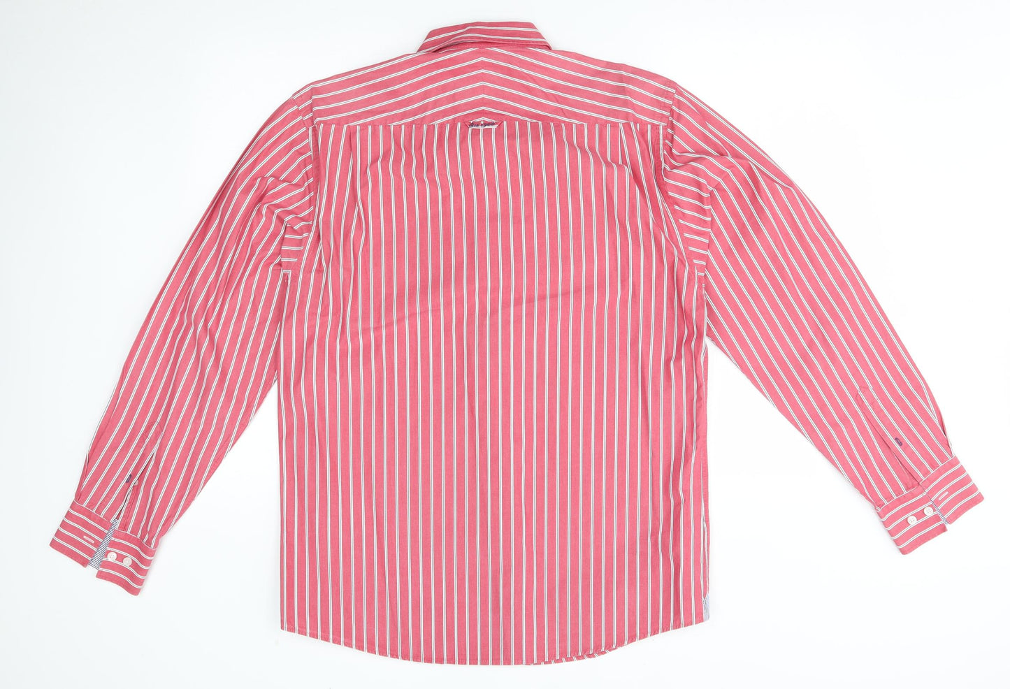 Austin Reed Mens Red Striped   Dress Shirt Size L