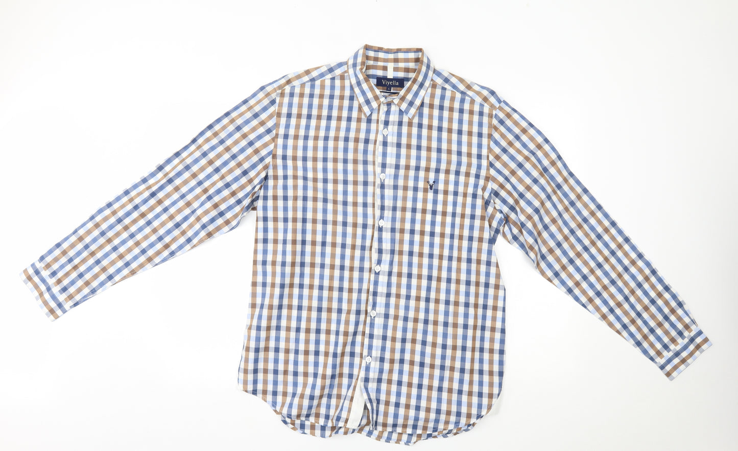 Viyella Mens Multicoloured Plaid   Dress Shirt Size L