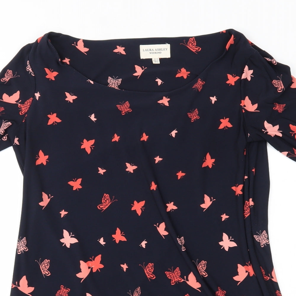 Laura Ashley Womens Black   A-Line  Size 12  - butterfly pattern