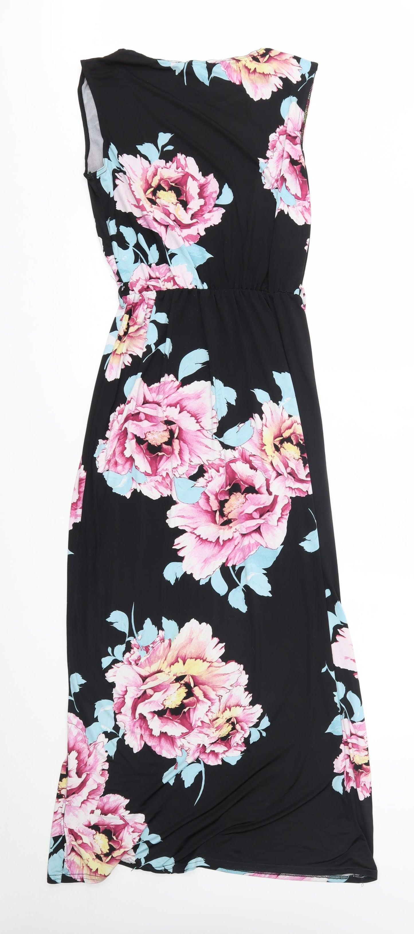 New Look Womens Black Floral  A-Line  Size 8