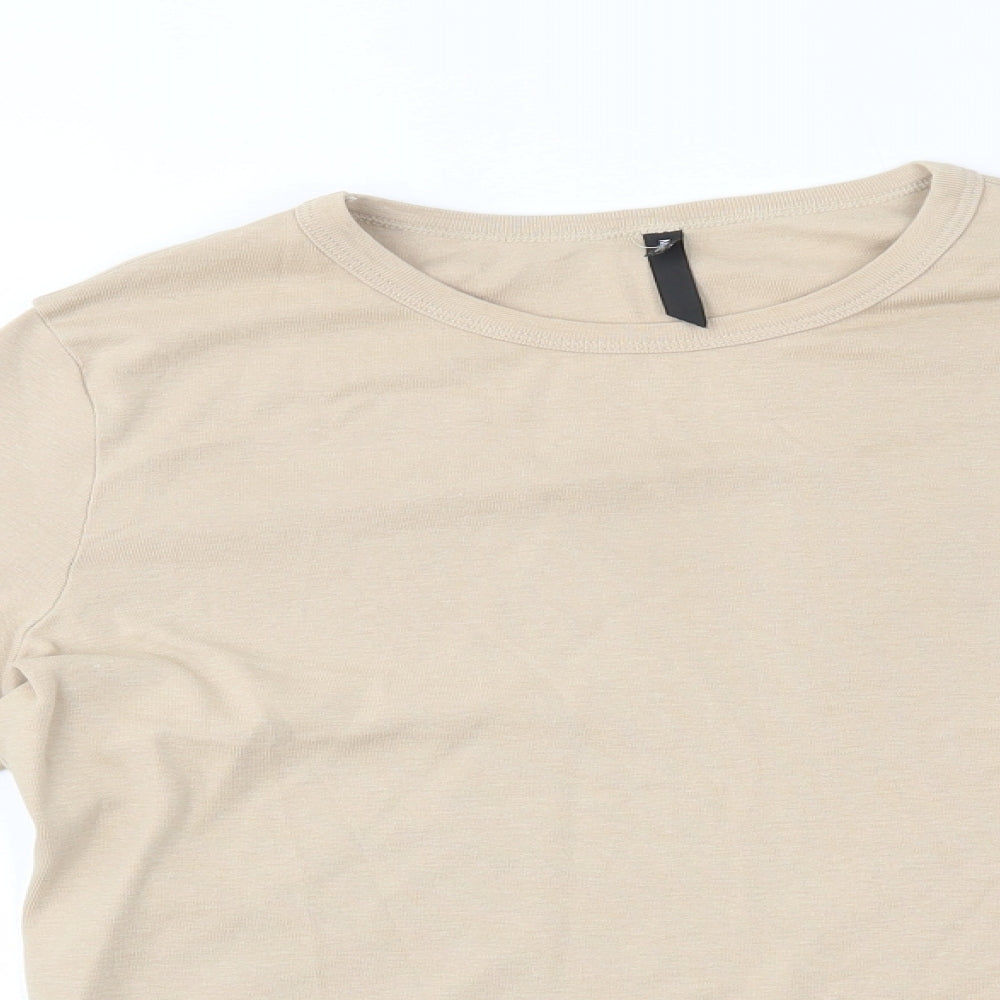 M&S Womens Beige   Basic T-Shirt Size 18