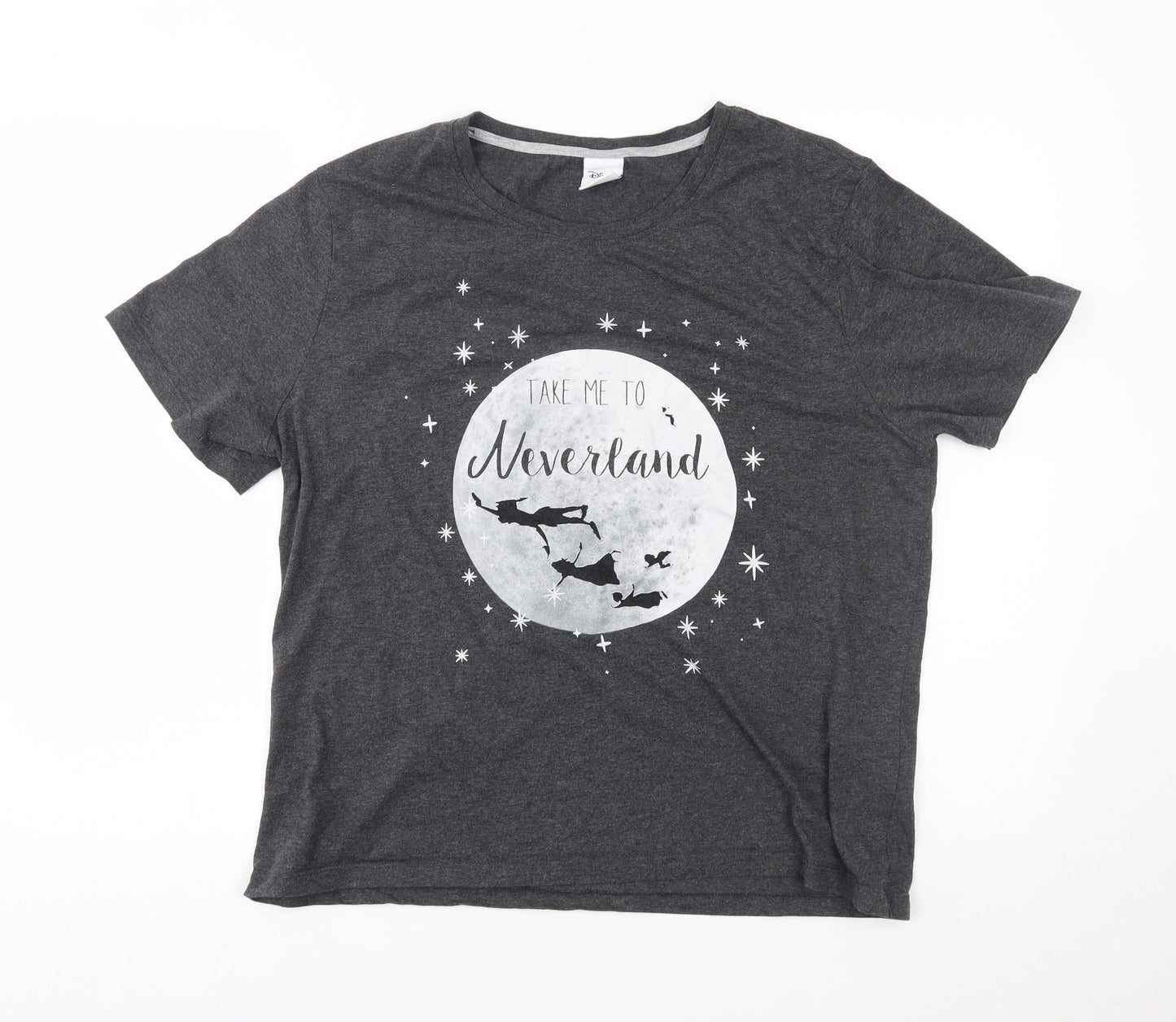 New Look Womens Grey    Pyjama Top Size L  - take me to neverland