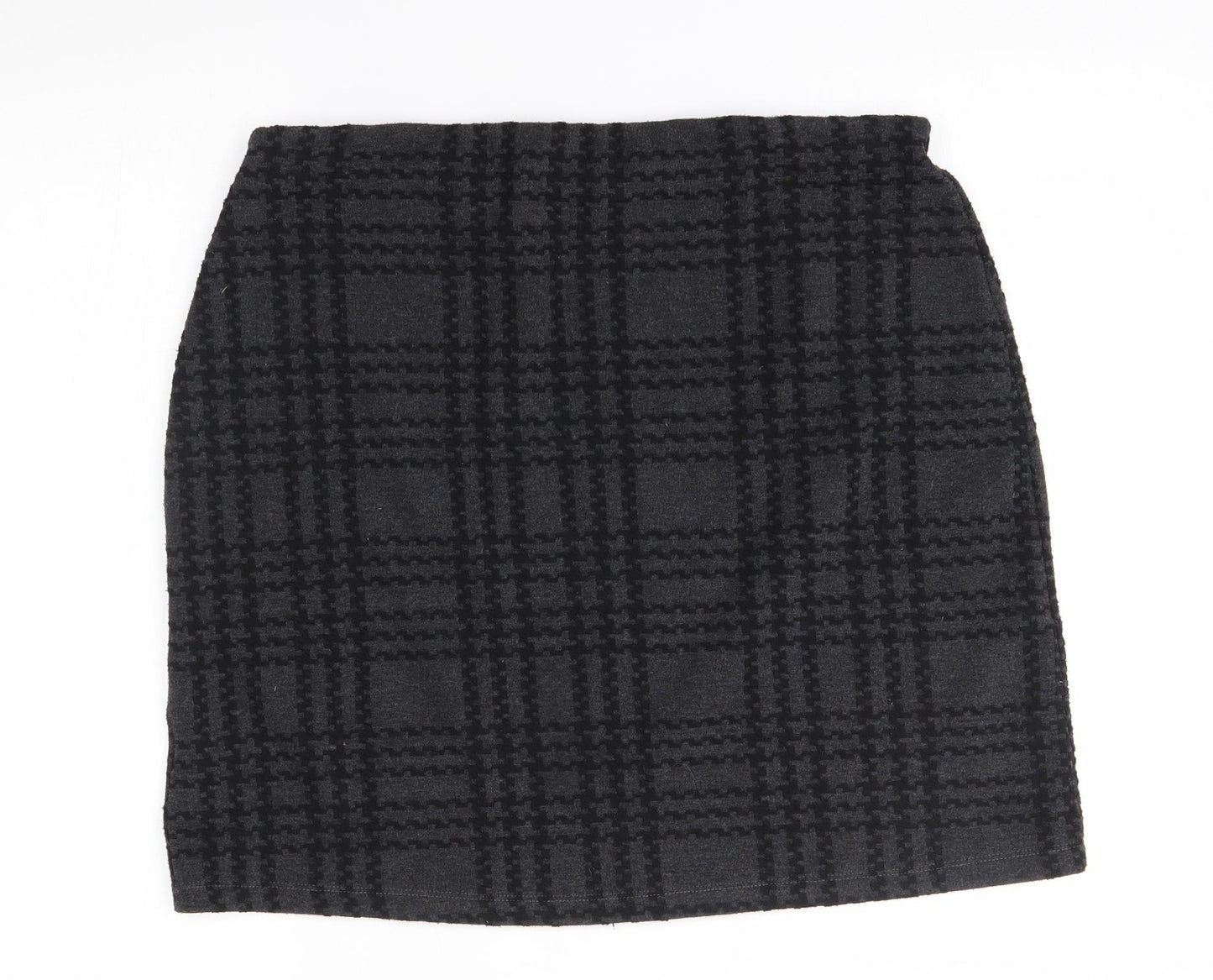 M*S Womens Grey Plaid  A-Line Skirt Size 14