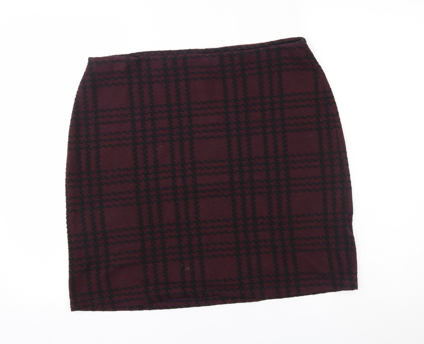 M&S Womens Red Plaid  A-Line Skirt Size 14