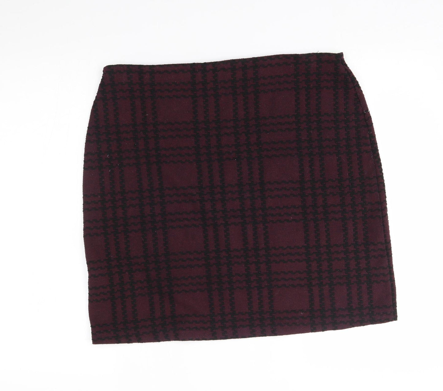 M&S Womens Red Plaid  A-Line Skirt Size 14