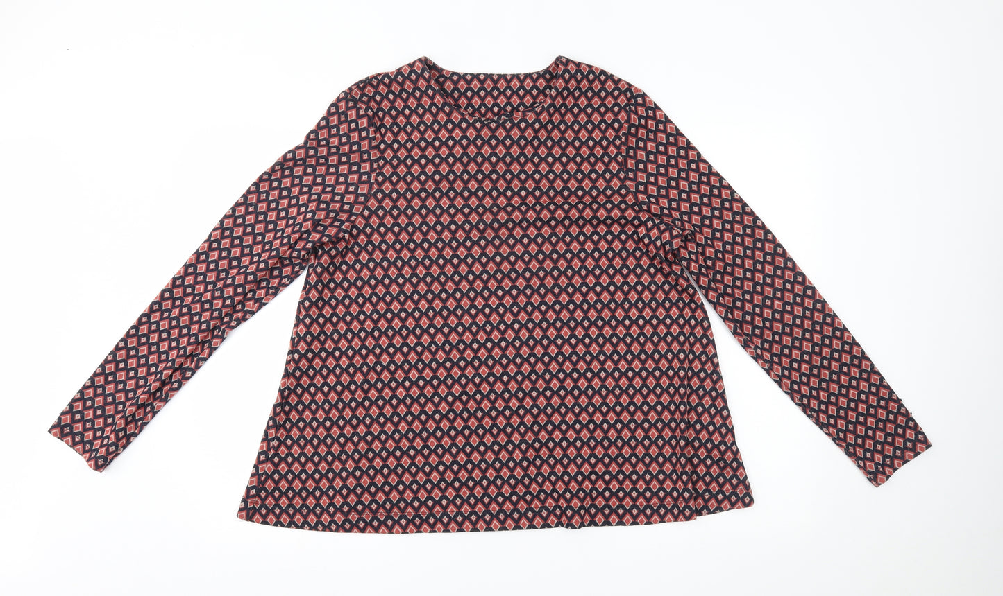 River Island Womens Orange Argyle/Diamond  Pullover Jumper Size 16