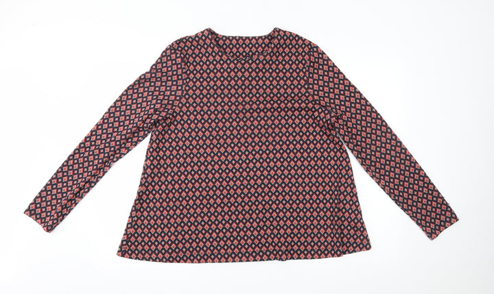 River Island Womens Orange Argyle/Diamond  Pullover Jumper Size 16