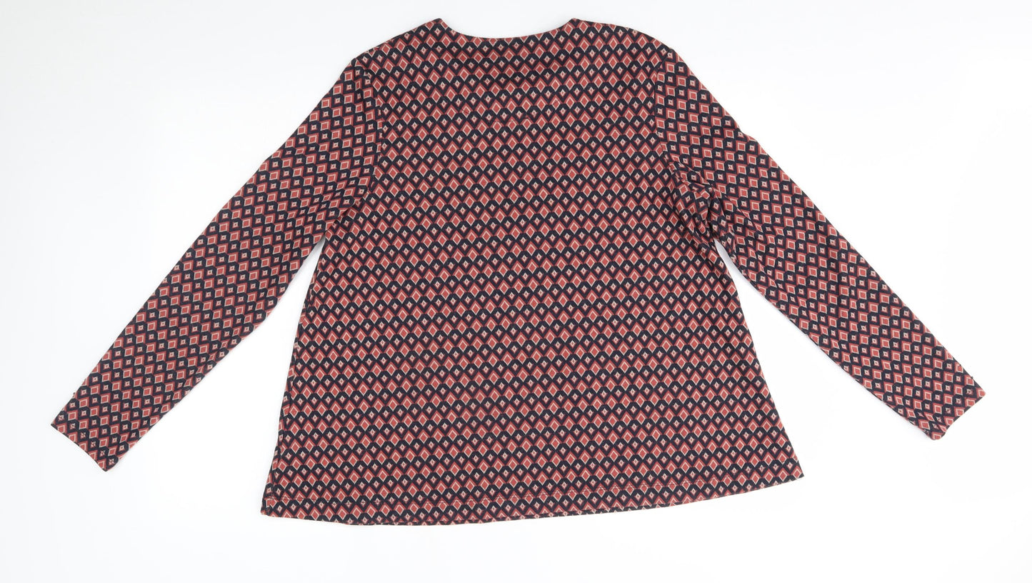 River Island Womens Orange Argyle/Diamond  Pullover Jumper Size 16