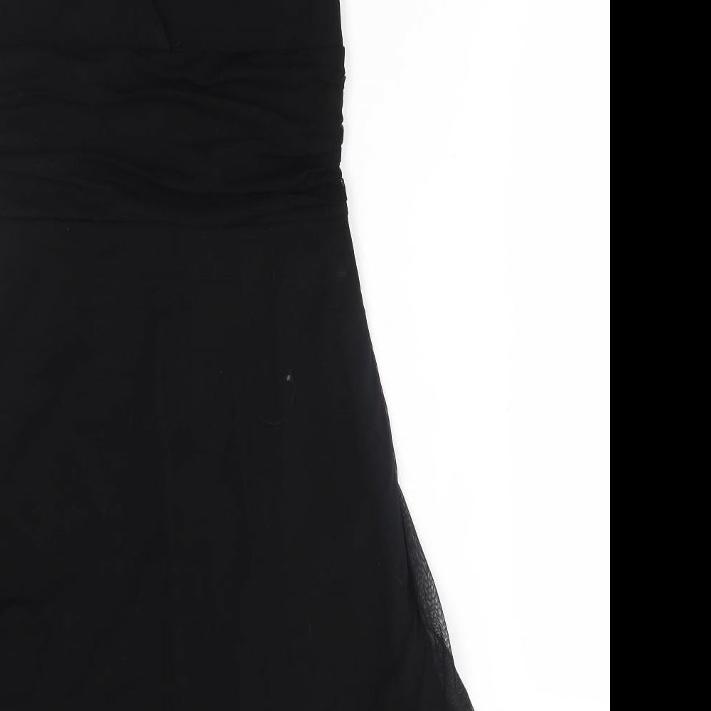 Jane Norman Womens Black Floral  A-Line  Size 14