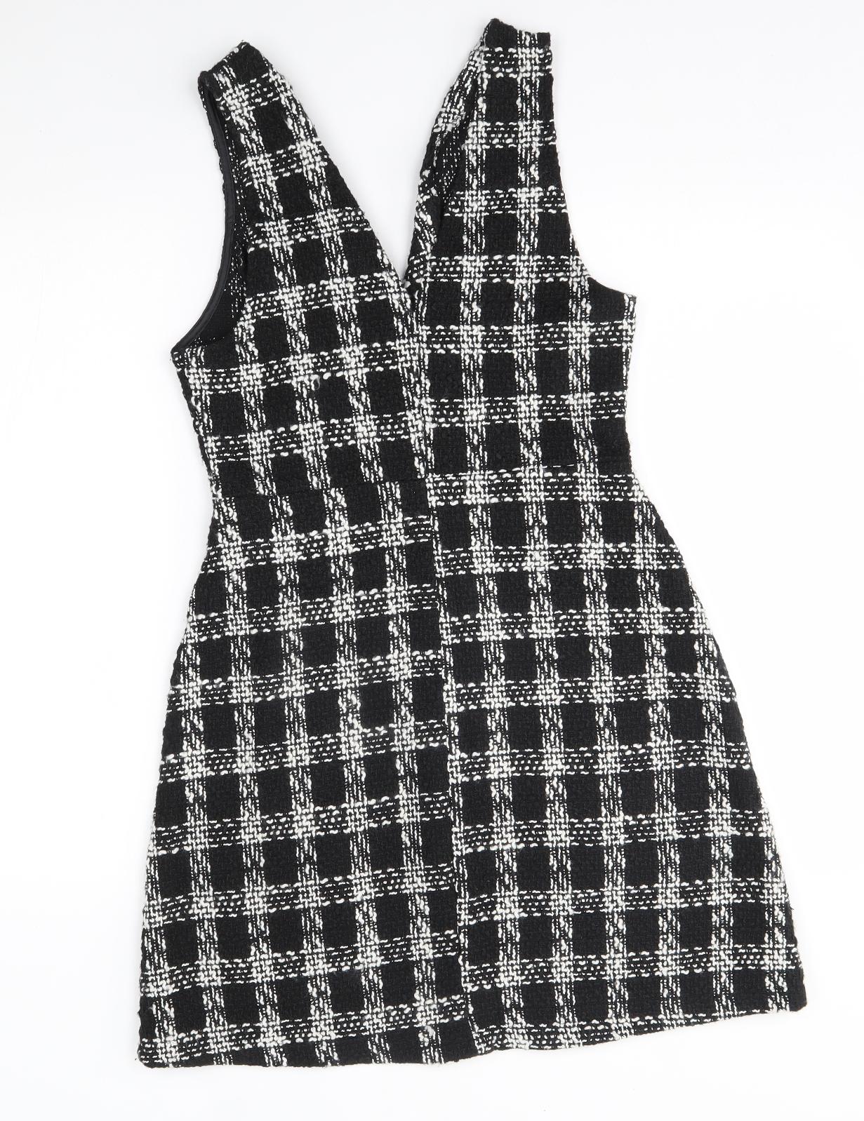 Primark Womens Black Plaid  A-Line  Size 8
