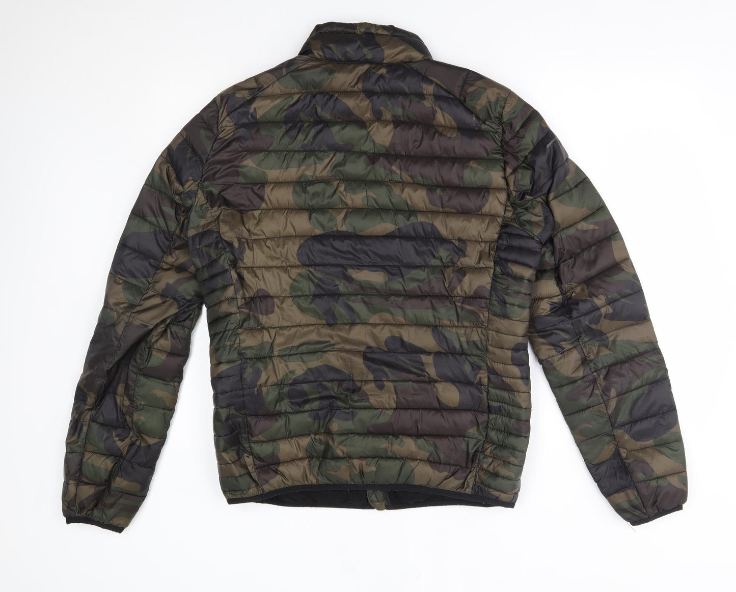 Pull&Bear Mens Green Camouflage  Puffer Jacket Coat Size M