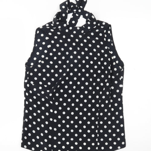 maria bellesy Womens Black Polka Dot  Basic Blouse One Size