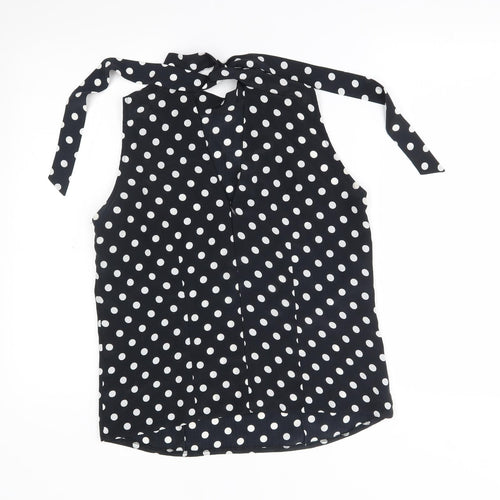maria bellesy Womens Black Polka Dot  Basic Blouse One Size