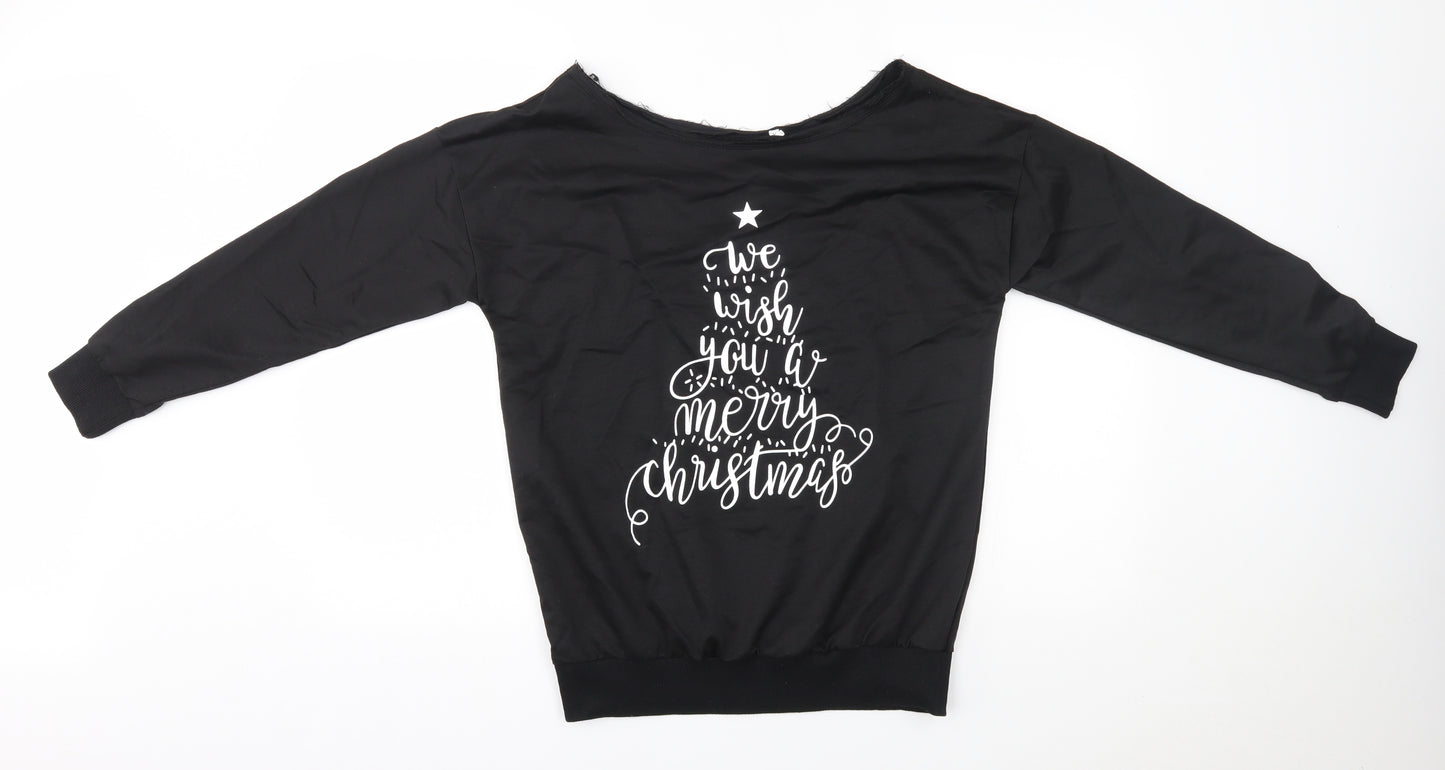 Preworn Womens Black   Pullover Jumper Size L  - christmas