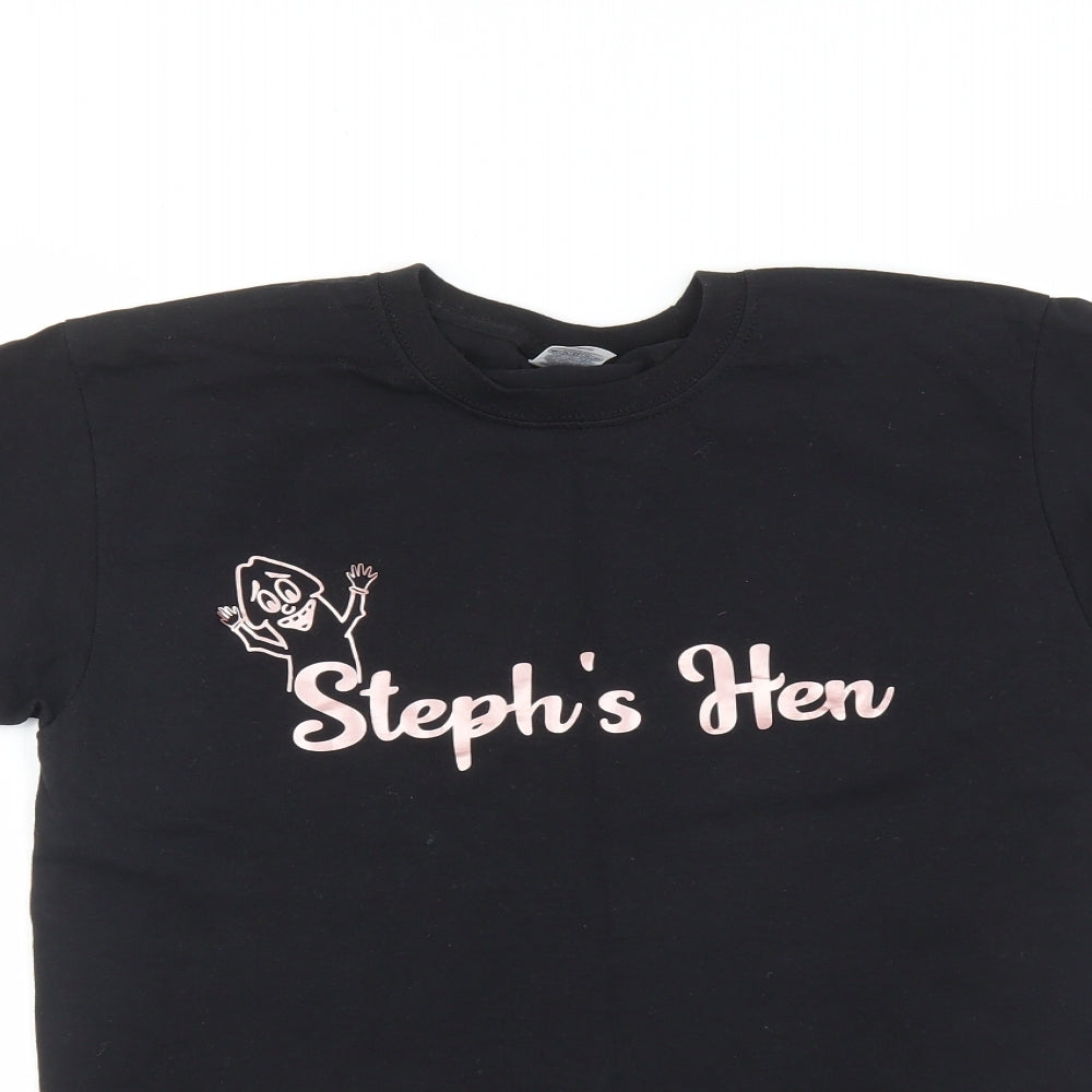 Fruit of the Loom Womens Black   Basic T-Shirt Size S