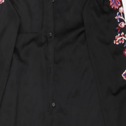 ALICE&YOU Womens Black Floral  Shirt Dress  Size 18