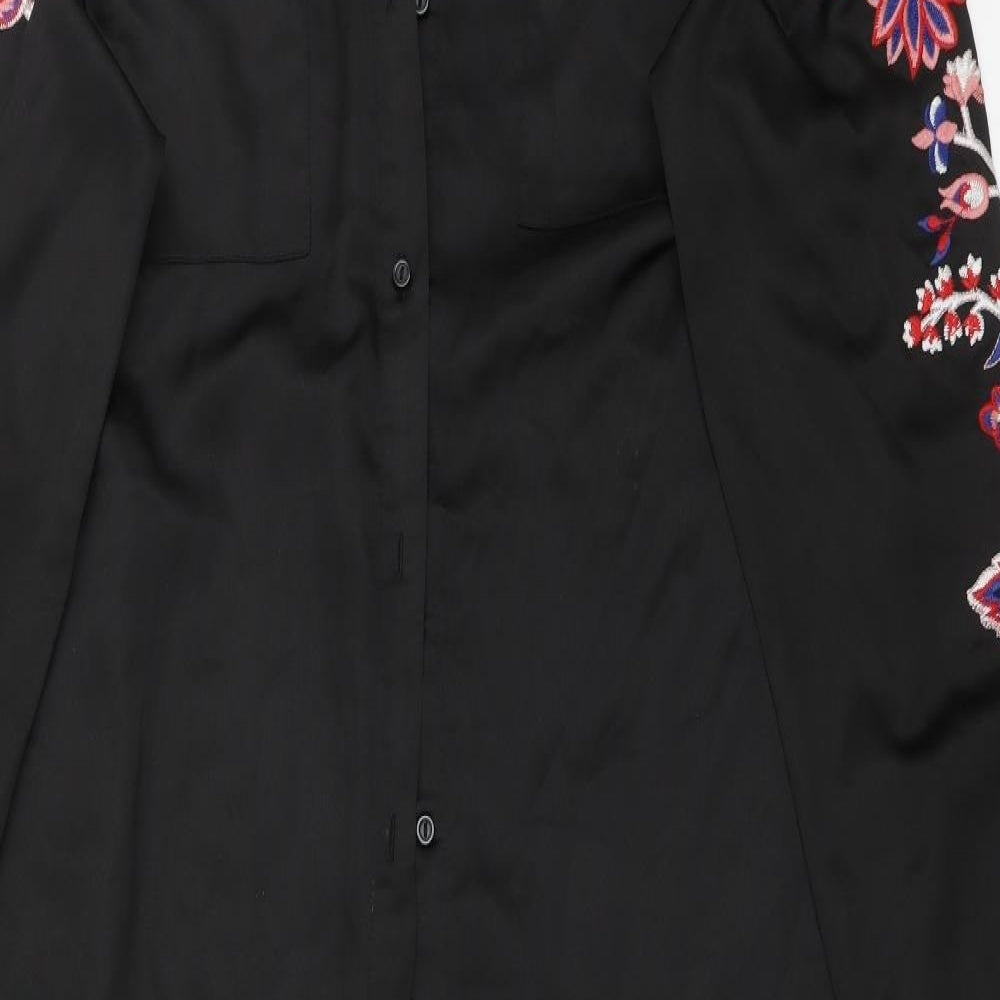 ALICE&YOU Womens Black Floral  Shirt Dress  Size 18