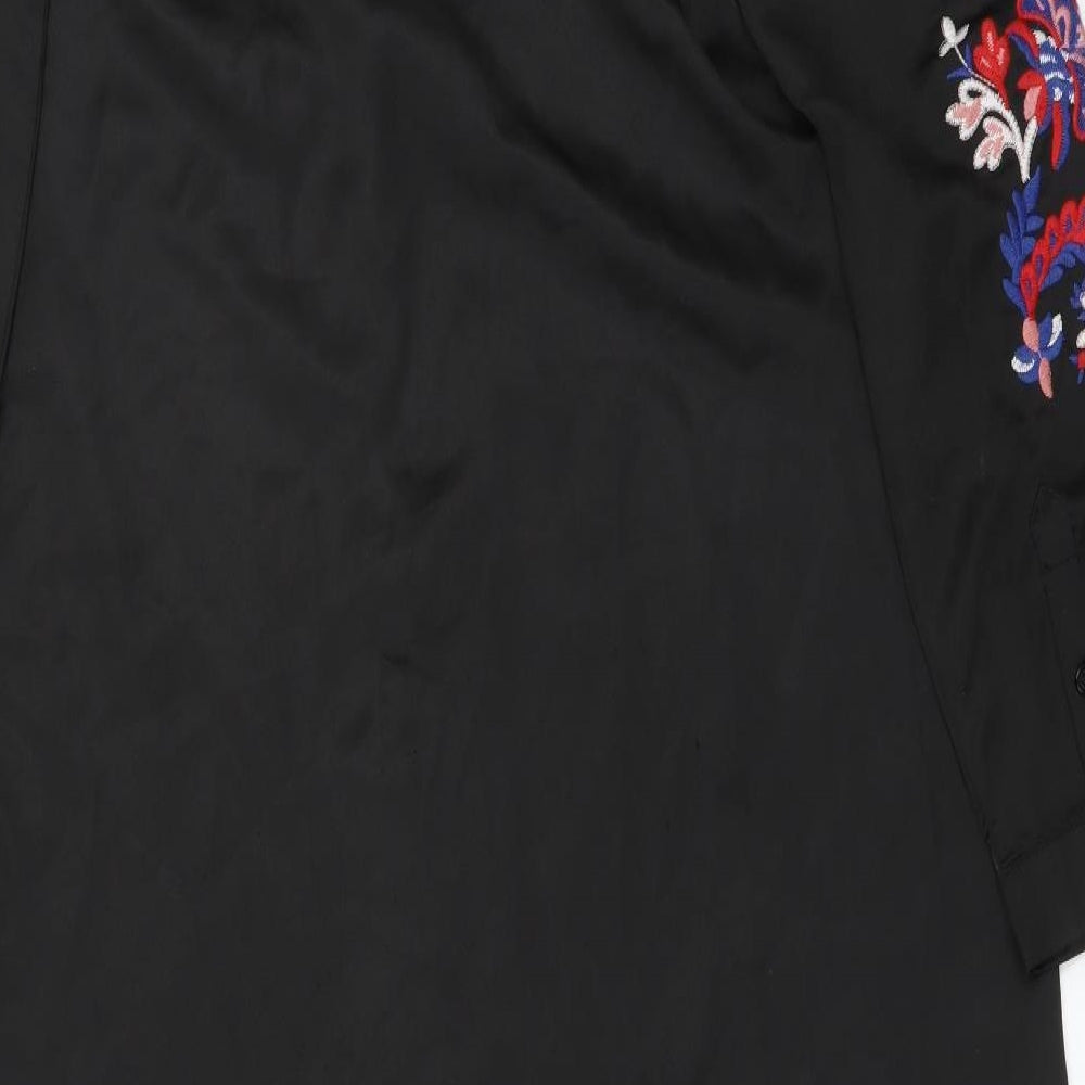 ALICE&YOU Womens Black Floral  Shirt Dress  Size 18