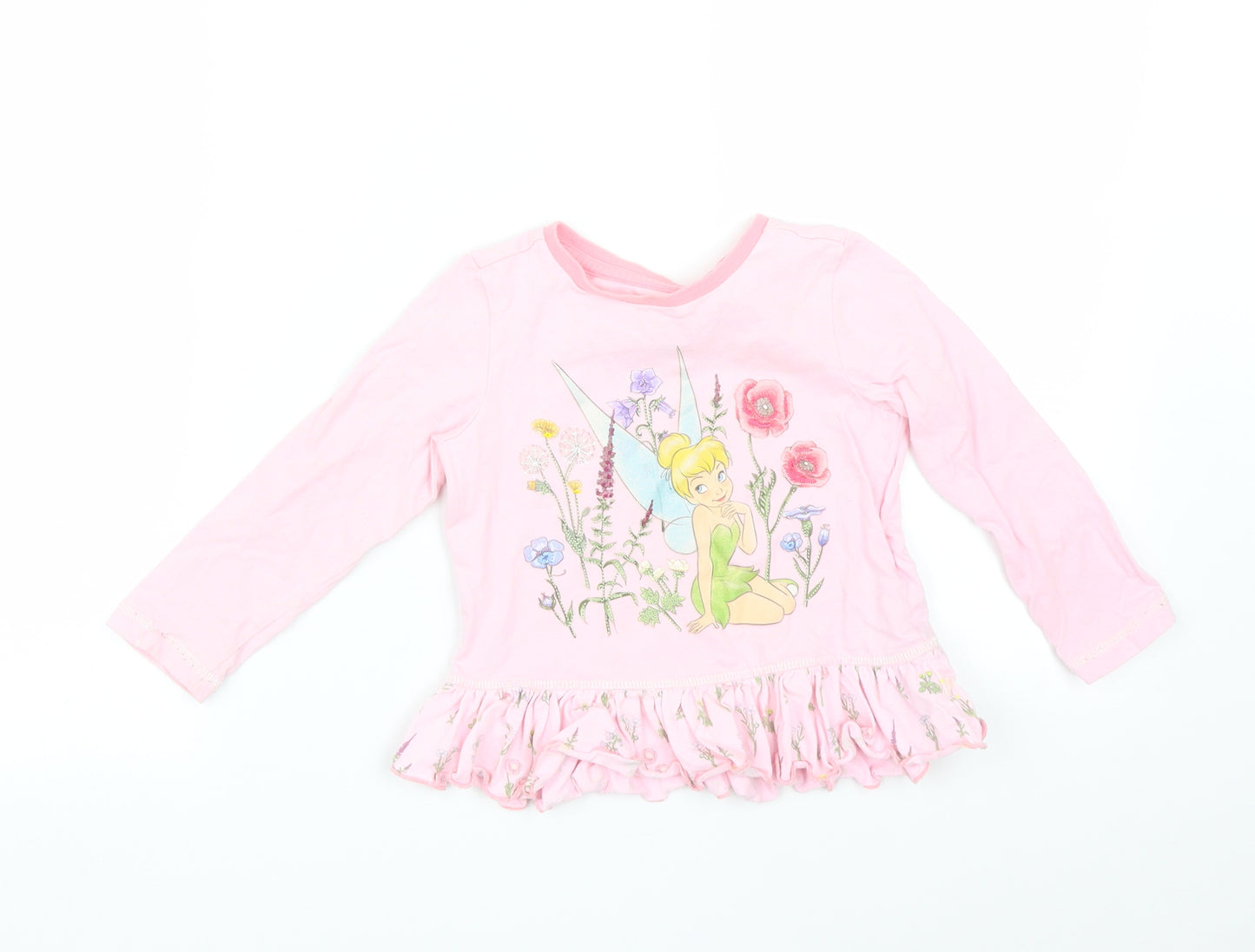 Disney Girls Pink   Basic T-Shirt Size 3 Years
