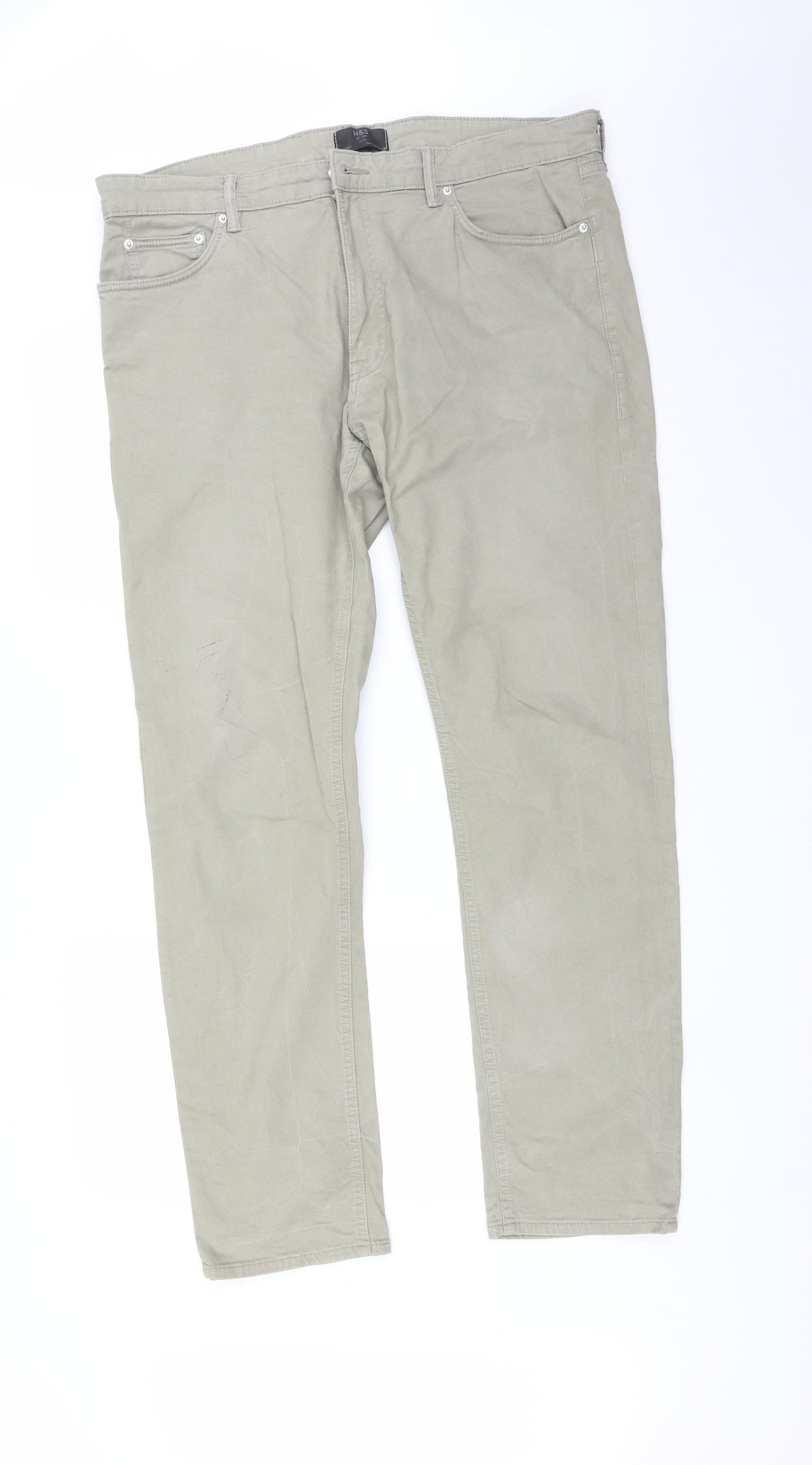 M&S Mens Green   Straight Jeans Size 38 in L33 in