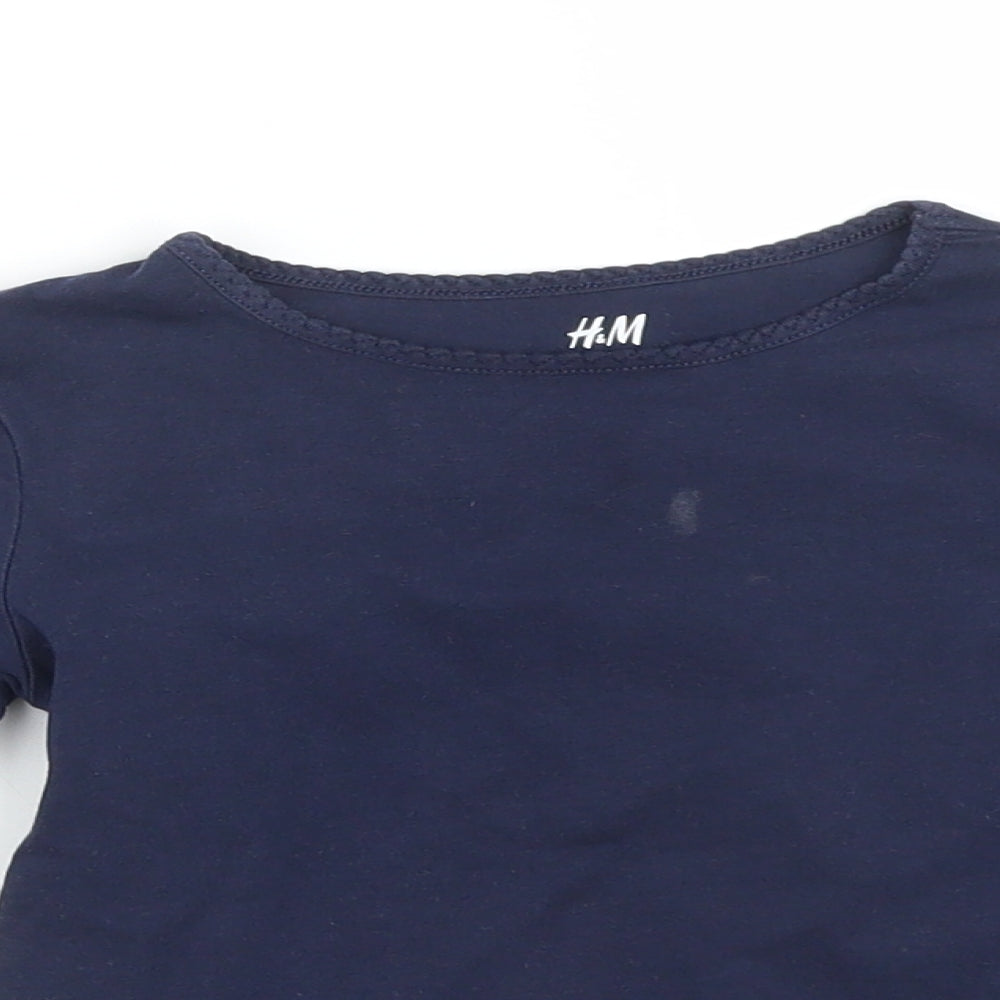 H&M Girls Blue   Basic T-Shirt Size 2-3 Years