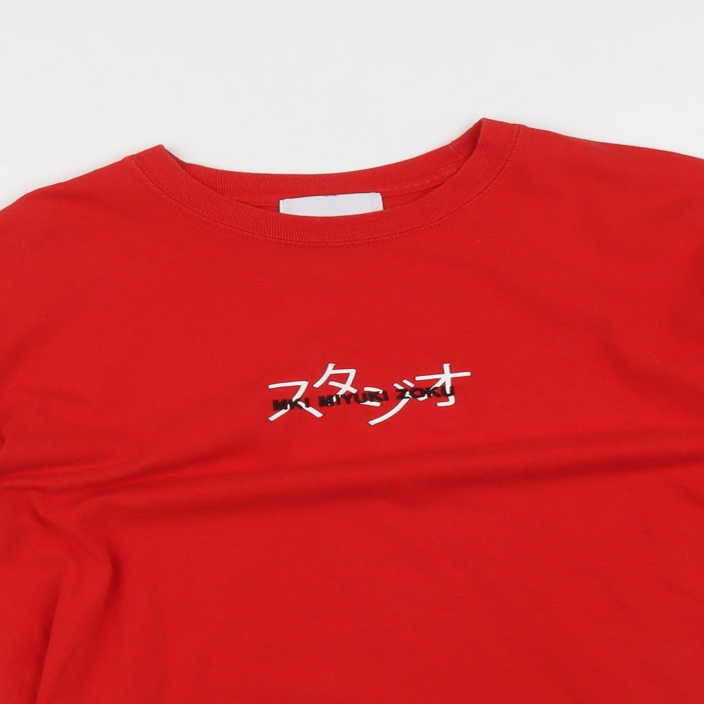 MKI MIYUKI ZOKU Mens Red   Pullover Sweatshirt Size L